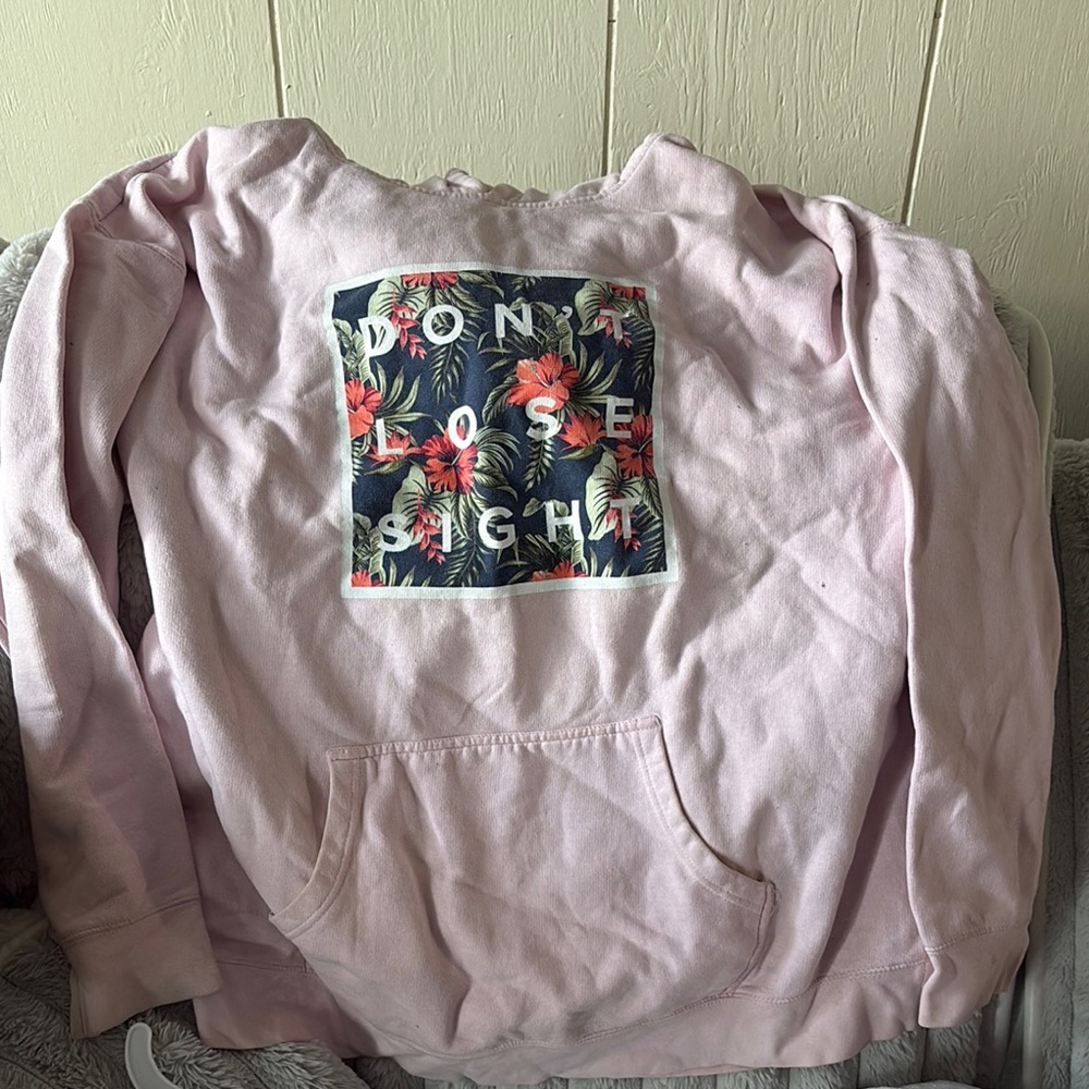Pink Sweatshirt with Floral Graphic